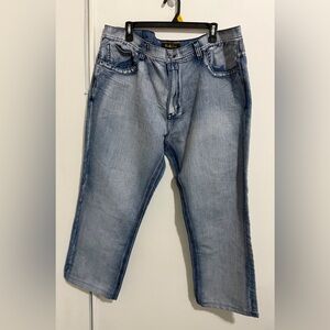 Halifax Jeans Mens 42x32 Blue Relaxed Baggy  Denim